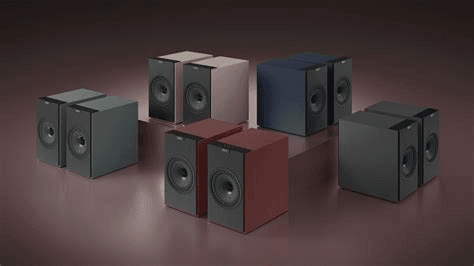 KEF CODA W  Wijnrood / Vintage Burgundy actieve spealerpaar