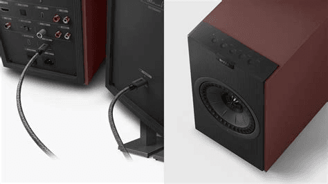 KEF CODA W Wijnrood / Vintage Burgundy actieve spealerpaar