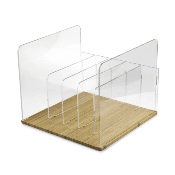 Norstone  Vinyl LP storage rack transparant bamboo MEUBEL